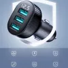 Joyroom JR-CCD03 Automašīnas lādētājs ar digitālo displeju, 3x USB-A, 17W, 3.4A, melns