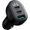 Joyroom JR-CCD04 Auto lādētājs 30W 2x USB-C USB-A ar digitālo displeju - Melns