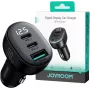 Joyroom JR-CCD04 Auto lādētājs 30W 2x USB-C USB-A ar digitālo displeju - Melns