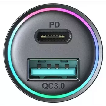 JOYROOM JR-CCN04 Mini Car Charger 60W USB-C PD 3.0 & USB-A QC 3.0, Black