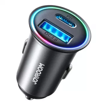 JOYROOM JR-CCN04 Mini Car Charger 60W USB-C PD 3.0 & USB-A QC 3.0, Black
