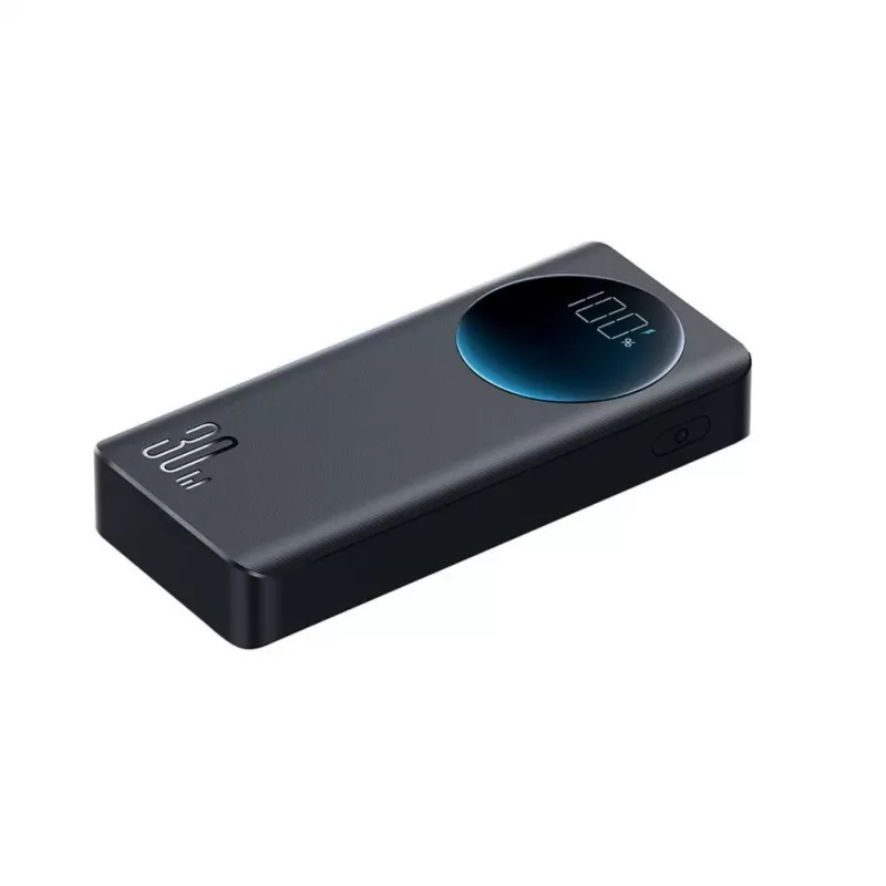 Joyroom JR-PBF02 Power Bank 20000mAh 30W PD QC Melns ar USB-A uz USB-C kabeli 0.25m