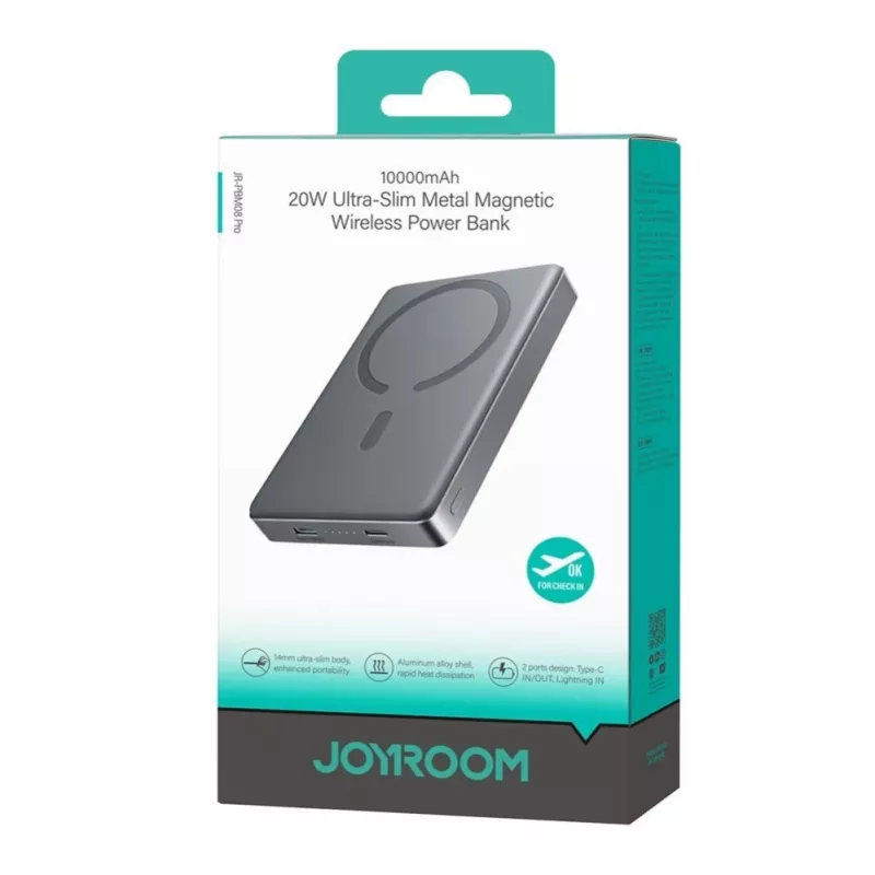 JOYROOM JR-PBM08 Pro Titanium 20W Metāla Magnētiskais Bezvadu Power Bank 10000mAh Zelts
