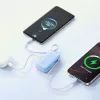 Joyroom JR-PR2L 10000mAh 35W Power Bank ar digitālo displeju, iebūvētiem izvelkamiem USB-C un Lightning kabeļiem (0,7m), zils