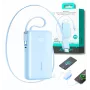 Joyroom JR-PR2L 10000mAh 35W Power Bank ar digitālo displeju, iebūvētiem izvelkamiem USB-C un Lightning kabeļiem (0,7m), zils