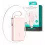 Joyroom JR-PR2L Power Bank 10000 mAh 35W ar digitālo displeju, iebūvētiem 2x Type-C izvelkamiem vada cilpas kabeļiem (0,7m) Rozā