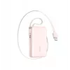 Joyroom JR-PR2L Power Bank 10000 mAh 35W ar digitālo displeju, iebūvētiem USB-C un Lightning kabeļiem (0,7 m) Rozā