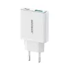 JOYROOM JR-TCF14-WHT 20W PD 3.0 & QC 3.0 divu portu USB sienas lādētājs - balts