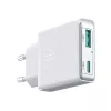 JOYROOM JR-TCF14-WHT 20W PD 3.0 & QC 3.0 divu portu USB sienas lādētājs - balts