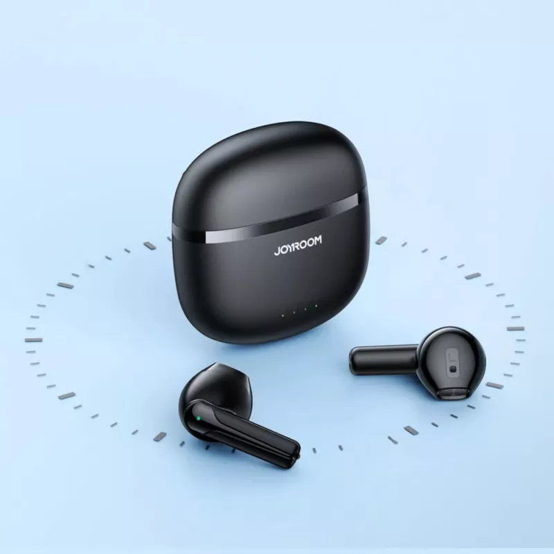 JOYROOM JR-TL11 True Wireless austiņas ar ENC, IPX4 ūdensizturību, Bluetooth 5.3, skārienvadību, melnas