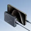 JOYROOM JR-W020 20W 10000mAh MagSafe Power Bank ar USB-C uz USB-C 0.25m kabeli - Melns