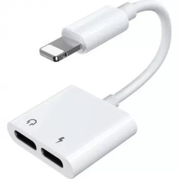 Joyroom Lightning uz 2x Lightning Audio un Uzlādes Sadalītājs Balts (S-Y104)