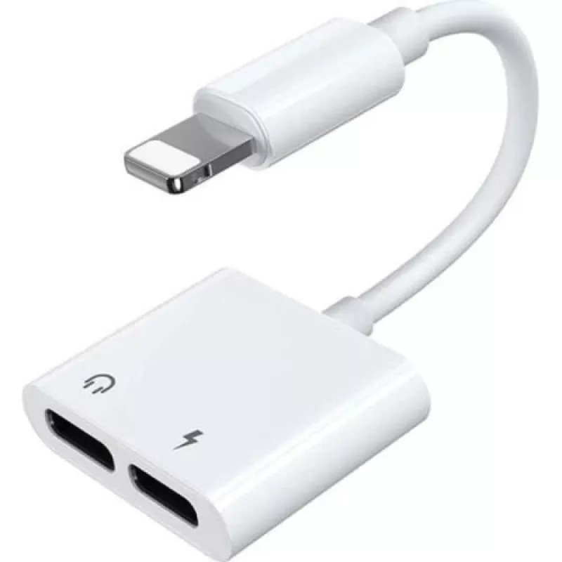 Joyroom Lightning uz 2x Lightning Audio un Uzlādes Sadalītājs Balts (S-Y104)