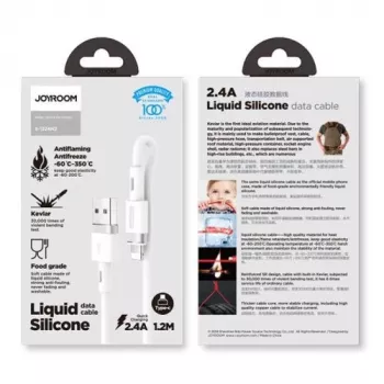 Joyroom Lightning - USB kabelis 2.4A, 1.2m, Balts (S-1224N2)