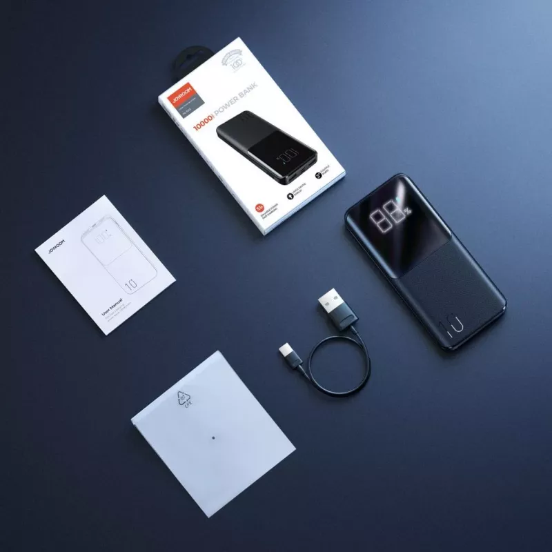 Joyroom Powerbank 15W 10000mAh PD QC3.0 AFC Melns (JR-T013)