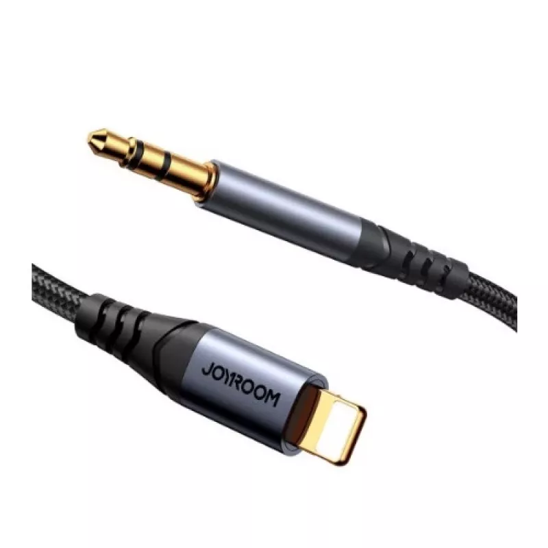 JOYROOM SY-A06 Lightning uz 3.5mm audio pārveidotāja kabelis, 1.2m, melns