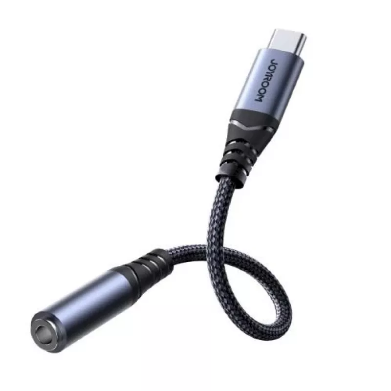 Joyroom SY-C01 USB-C uz 3,5 mm audio adapteris ar 60 W PD uzlādi, 0,14 m, melns