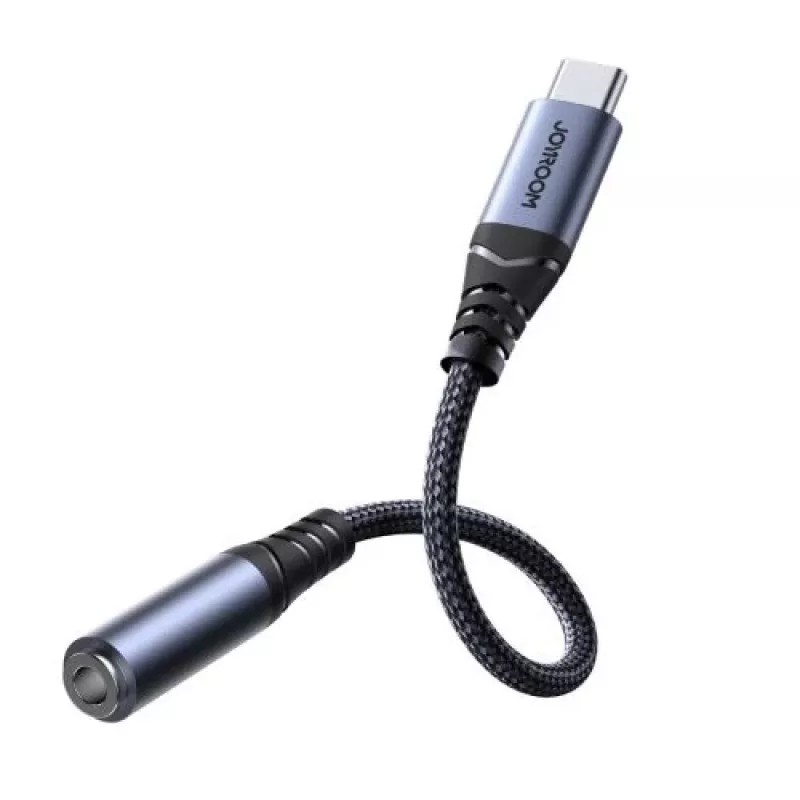 Joyroom SY-C01 USB-C uz 3,5 mm audio adapteris ar 60 W PD uzlādi, 0,14 m, melns