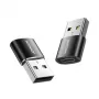 Joyroom USB 3.2 Gen 1 Adapter, USB-A vīriešu uz USB-C sieviešu, 2 iepakojumā, Melns (S-H152-BLK)