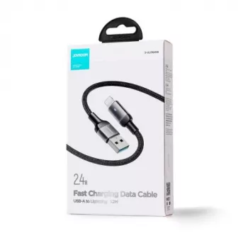 Joyroom USB-A uz Lightning kabelis, 2,4A, 1,2m, Melns (S-UL012A10)