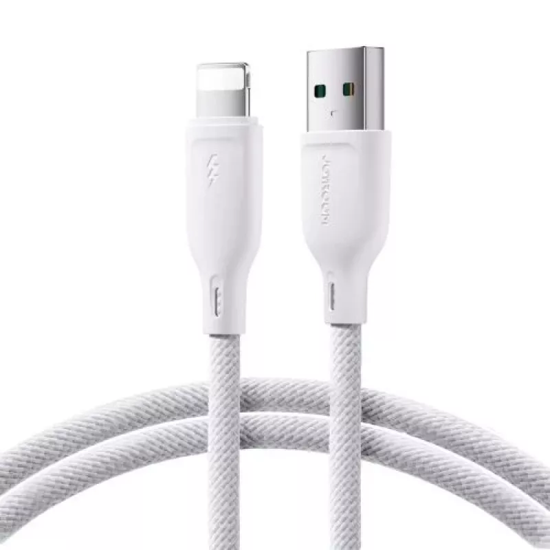 Joyroom USB-A uz Lightning kabelis Multi-Color Series A14, 480 Mbps, 3A, 1,2m, Balts (SA34-AL3)