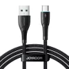JOYROOM USB-A uz USB-C kabelis Starry sērija, 480 Mbps, 3A, 1m, melns (SA32-AC3)