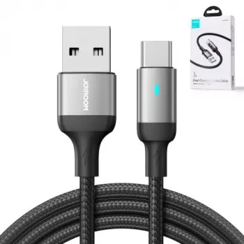 JOYROOM USB-A uz USB-C datu kabelis, 3A, 1,2 m, melns (S-UC027A10)