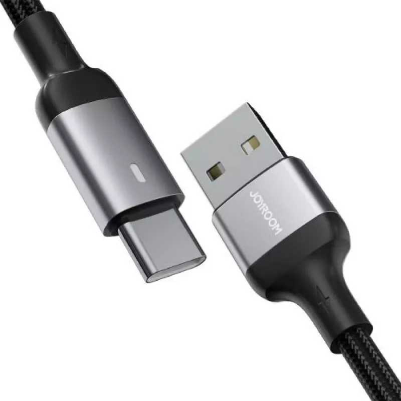 JOYROOM USB-A uz USB-C datu kabelis, 3A, 1,2 m, melns (S-UC027A10)
