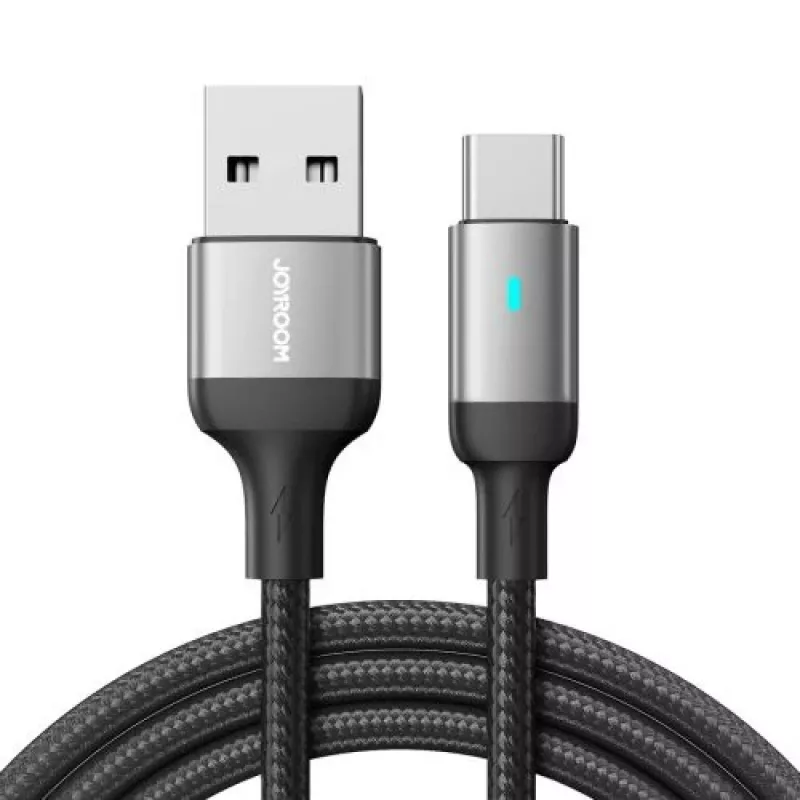 JOYROOM USB-A uz USB-C datu kabelis, 3A, 1,2 m, melns (S-UC027A10)