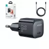Joyroom USB-C 20W PD Mini Lādētājs ar USB-C uz Lightning kabeli - Melns