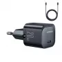 Joyroom USB-C 20W PD Mini Lādētājs ar USB-C uz Lightning kabeli - Melns