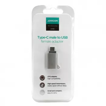 Joyroom USB-C vīriešu uz USB-A sieviešu adapteris Mini S-H151 Sudrabs