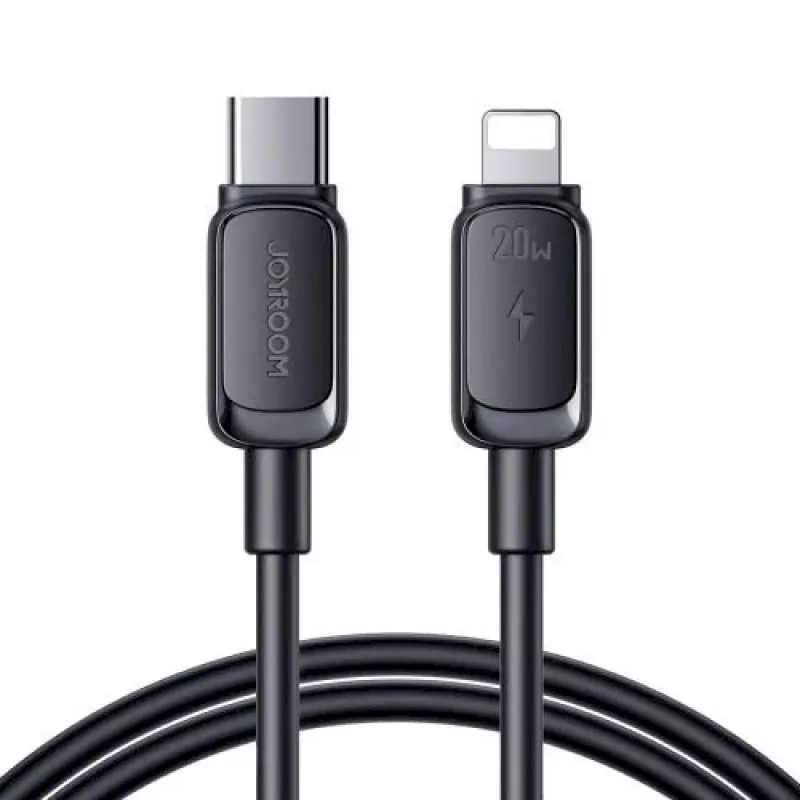 JOYROOM USB-C uz Lightning kabelis Multi-Color Series A14, 20W, 480 Mbps, 1,2 m, melns (S-CL020A111B)