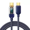Joyroom USB-C uz USB-C datu kabelis 100W, 1,2m ar digitālo displeju zils (S-CC100A4)