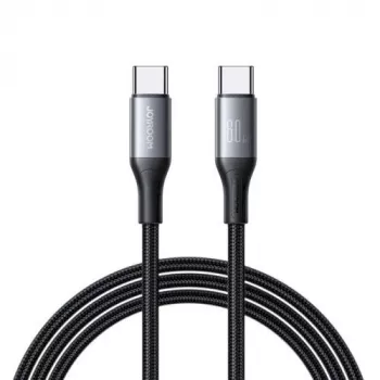 JOYROOM USB-C uz USB-C Flash Series kabelis A28 60W PD ātrā uzlāde 480Mbps datu sinhronizācija 2m melns