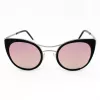 JPLUS Woman JP3038-01 Saulesbrilles - Melns acetāta rāmis, Pelēka polikarbonāta lēca, UV400 aizsardzība, 51/25/145 mm