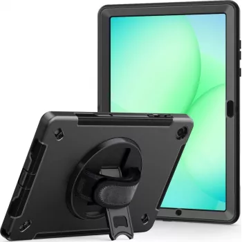 JT Berlin izturīgs futrālis ar statīvu un rokturi Samsung Galaxy Tab A11+ 2025 melns vairumtirdzniecības iepakojumā 30023