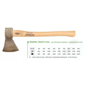 JUCO 33007 cirvis - 600g kalta oglekļa tērauda galva, 360mm koka rokturis