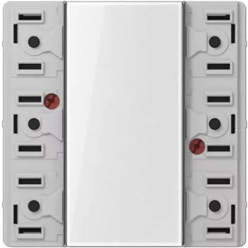 JUNG LS 5073 TSM spiedpogas slēdža ieliktnis, 3-gang, 10A 250V, Alpu balts