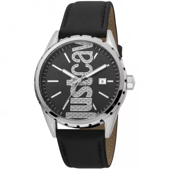 JUST CAVALLI MAN JC1G082L0085 Kvarca analogais pulkstenis 42mm zils ciparnīca zila ādas siksniņa