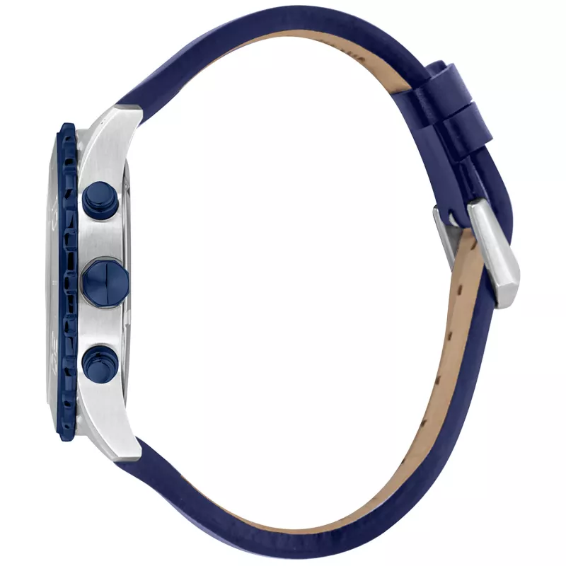 JUST CAVALLI MAN JC1G214L0045 44mm Zils Ciparnīcas Ādas Siksniņas Pulkstenis