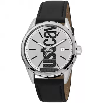 JUST CAVALLI MAN pulkstenis JC1G082L0105 (42mm) zils ciparnīca zils ādas siksniņa