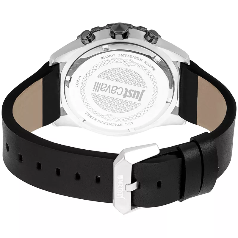 JUST CAVALLI MAN Watch JC1G214L0035 (45mm) - Melns ciparnīca, melna ādas siksniņa