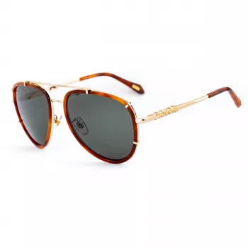JUST CAVALLI Unisex saulesbrilles SJC029V5701GZ Melns rāmis Pelēki gradienta lēcas 57/17/140 mm