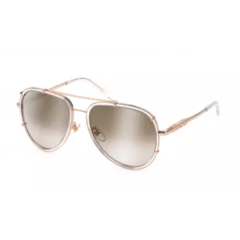 JUST CAVALLI Unisex saulesbrilles SJC029V570P79 Brūns Havana rāmis Pelēkas polarizētas lēcas 57/17/140 mm