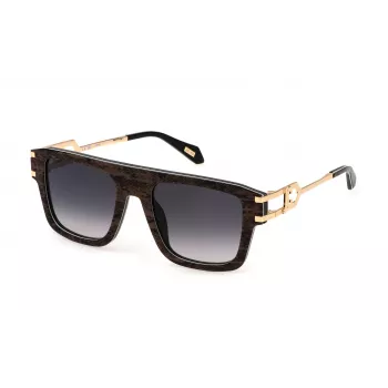 JUST CAVALLI Unisex Saulesbrilles SJC096-5307TZ Havana Acetāta Rāmis Brūnas Polikarbonāta Lēcas 53mm