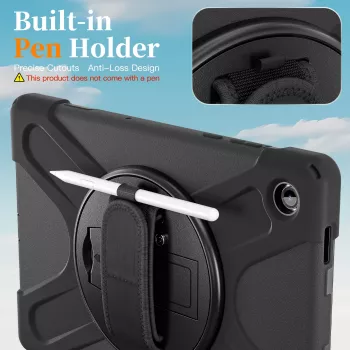 JUST MUST JM Rugged Case Grip Samsung Galaxy Tab A11+ ar siksnu Melns