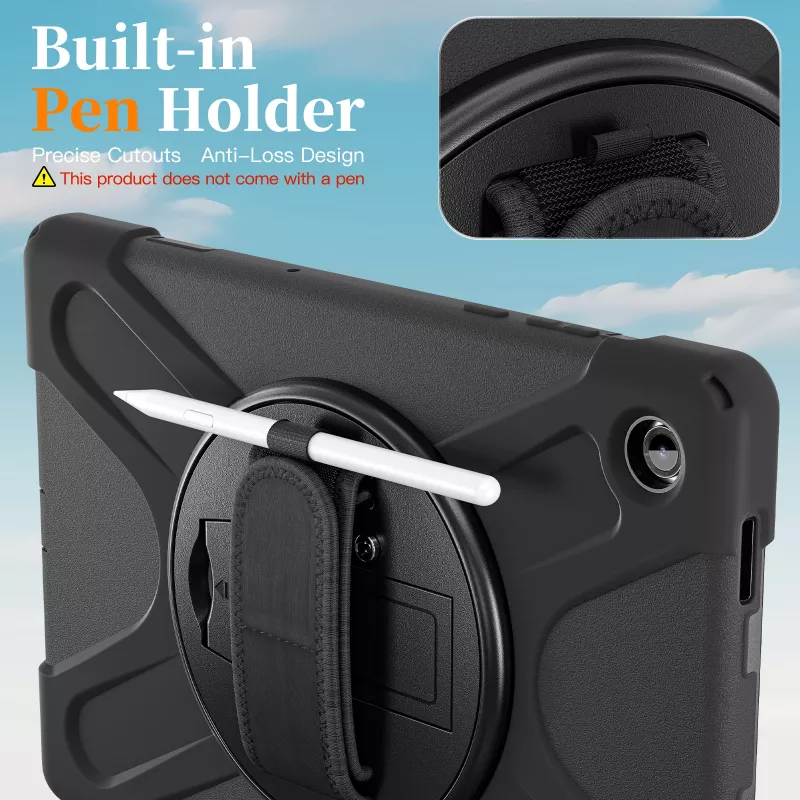 JUST MUST JM Rugged Case Grip Samsung Galaxy Tab A11+ ar siksnu Melns