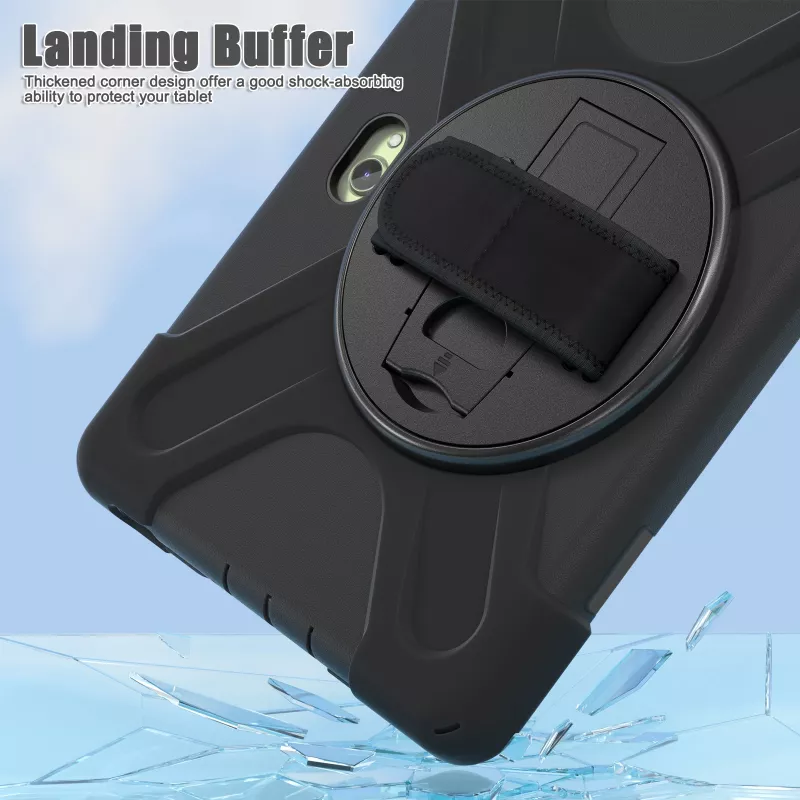 JUST MUST JM Rugged Case Grip Samsung Galaxy Tab Active Pro/Active4 Pro/Active5 Pro ar siksnu Melns
