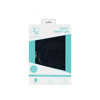 JUST MUST JM Rugged Case Grip Samsung Galaxy Tab Active Pro/Active4 Pro/Active5 Pro ar siksnu Melns